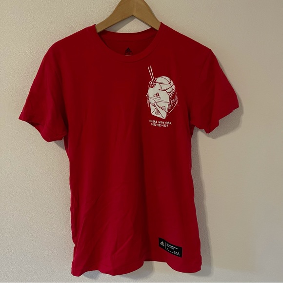 adidas NYC Pick-Up Chinese Take-Out Red Graphic Tee-Small - Picture 2 of 10